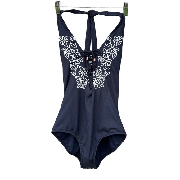 Swim Systems Scandal Deep Plunge One Piece Bathing Suit Daisy Chain Medium NWT - Picture 3 of 15